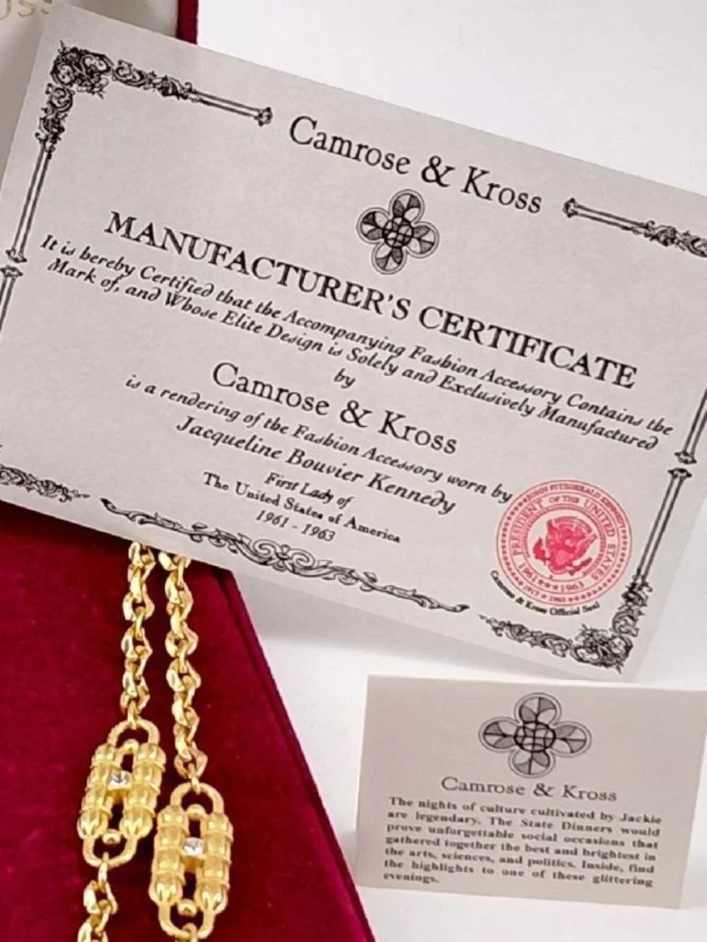Camrose & Kross Jacqueline Kennedy Design Necklace